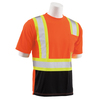 Erb Safety T-Shirt, Jersey Knit, Short Slv, Class 2, 9604SBC, Hi-Viz Orng/Blk, MD 63607